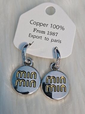 Silver and Gold 'min min' Dangle Earrings